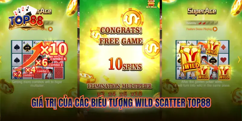 Cách Phân Biệt Biểu Tượng Wild Scatter TOP88 Chuẩn Nhất 4 Giá trị của các biểu tượng Wild Scatter TOP88